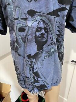 Vtg 90s Ozzy Osbourne AOP Rare Band T Shirt Mens Single Stitch blue metal O2