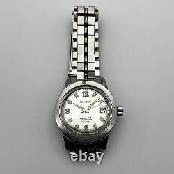 Vtg Rare Bulova 386-4 Snorkel 666 Feet Men's Automatic Dive Watch Runs Great