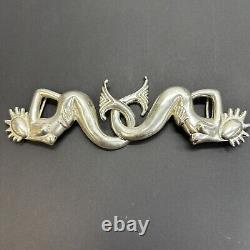 Vtg Rare Hubert Harmon Sterling Silver Mermaid Belt Buckle Complete Mexico 925