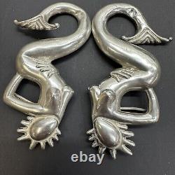 Vtg Rare Hubert Harmon Sterling Silver Mermaid Belt Buckle Complete Mexico 925