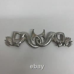 Vtg Rare Hubert Harmon Sterling Silver Mermaid Belt Buckle Complete Mexico 925