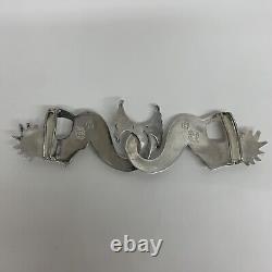 Vtg Rare Hubert Harmon Sterling Silver Mermaid Belt Buckle Complete Mexico 925