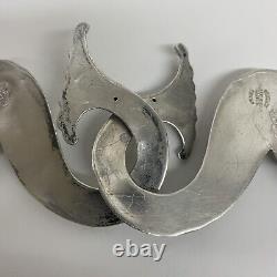 Vtg Rare Hubert Harmon Sterling Silver Mermaid Belt Buckle Complete Mexico 925