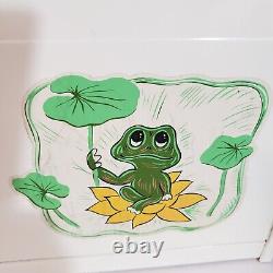 Vtg Sears And Roebuck Neil The Frog Metal Bread Box White Frogs Kitchen Rare
