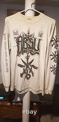 XL Rare VTG White Absu''In the Eyes of Ioldanach'' Longsleeve -Black Thra 1998